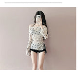 New Swimsuit Women's Split Three Piece Set Covers The Belly and Looks Slimmer, Gathers Small Breasts, Ins Style Hot Spring Bath