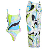2026 Cut Out One Piece Swimsuit with Skirt Women Hollowen Swimwear Monokini Patchwork Bodysuit Bathing Suit Beach Wear