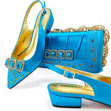 Doershow New Arrival Shoes and Bag Set African Sets 2024 Olive Nigerian Women Shoes and Matching Bags Set for wedding  1-11