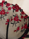 A Set of Black Sexy Lingerie, Featuring Floral Patterns, Combining Allure and Sensuality in One ZA824028