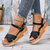 Women's Braided Platform Sandals 2025 Summer Chunky Wedges Gladiator Sandals Woman Ankle Straps Vacation Casual Beach Sandles