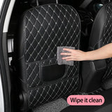 1Pc PU Leather Car Anti-Kick Mats Auto Seat Back Protector Cover For Children Kids Car Back Seat Anti-Dirty Pad Car  Accessories