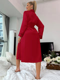 Long Nightgown Summer Thin Fashion Simple Home Wear Ladies Sexy Cardigan Bathrobe