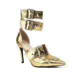 2026 Spring Fashion New Sexy Nightclub Party Pointed Toe Metal Buckle Decorated High Heel Shoes Women's Shoes Size 34-48