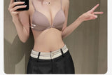 Comfort Strapless Bra for Small Bust Seamless Bralette Adjustable Anti-Peek Summer Wear Thin Back Design Women S-XL MOYISU