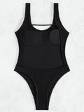 Splicing Backless Micro Thong Female Swimwear One Piece Swimsuit Women Monokini High Cut Leg Bather Bathing Suit Swim Beach Wear