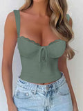Summer women's Y2K sexy style solid color vest T-shirt halter top