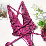 Long Strap Wrap Around Swim Suit For Women Swimwear One Piece Swimsuit Female Bather Snake Print Bathing Suit Beach V852SW