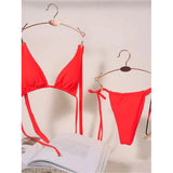 Sexy 11 Color Halter Mini Micro Thong Bikini Female Swimsuit Women Swimwear Two-pieces Bikini set Bather Bathing Suit Swim V4064