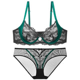 Sheer Lace Teddy Lingerie Set Panty Sexy Bra & Panty Set Ultra Thin Comfortable Summer Wear S-3XL BC Sexy Gift Sexy Tushy MOYISU