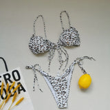 21 Colors New Sexy Bikini Women Solid Leopard Floral Print Swimwear Swimsuit Female Bandage Strap Beach Bikinis Set Bathing Suit