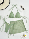 DEKA Mesh Bikinis Female Swimsuits Women's Three-Piece Swimwear Beach Swim Wear Bathing Suits Brazilian Bikini Set Pool Bather