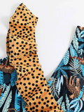 2026 Leopard Printed One Piece Swimsuit Ruffle Swimwear Women Padded Bathing Swimming Suit Female Summer Bodysuit