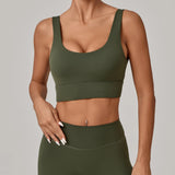Running Sports Bra Women High Support Open Back Yoga Breathable Slim Fit Fitness Pilates Tank Top With Removable Pads