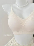 Comic Chest Bra No Underwire European Thin Straps Summer Women Lace Gathering Push Up Seamless Bras Japanese Style Natural Look