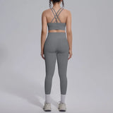 Women's Yoga Set Sports Fitness Running Beautiful Back Slim Fit Bra Hip-lifting High Waist Pants Workout Training Gym Suits