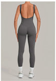 Summer Tight Yoga Jumpsuit Women Hollow Out Exposed Back Fitness Clothing Outwear Gym Running Workout Sports One Piece Suits