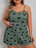 2 Pieces Pajamas Set for Women Sleepwear Loose Crop Tops+Shorts Suit Loungewear Home Clothes Plus Size 3XL 4XL 5XL