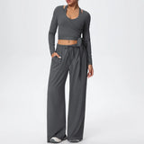 3 Pcs Women's Seamless Yoga Set Sports Fitness Gym Slim-Fit Long Sleeve & Tank Top Suits Workout Running Training Sets