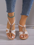 Wedge Sandals for Women Summer Comfortable Non Slip Beach Shoes Woman PU Leather Platform Roman Sandalias Mujer