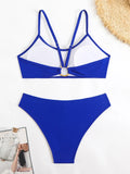 2025 Strappy Bikini Set Sexy Swimsuit Women Solid Padded Swimwear Female Bathers Bathing Swimming Swim Suit Beachwear