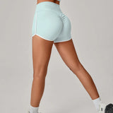 Color Blocking Patchwork Yoga Shorts Women Tight Fitting Peach Hip Lifting Sports Pants Gym Running Bike Wear Leggings
