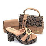 Doershow African fashion Italian Shoes And Bag Sets For Evening Party With Stones wine Italian Handbags Match Bags!  HTG1-9