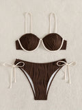 ZTVitality Sexy Patchwork Underwire Bikini 2025 New Arrival Biquini Padded Bra Push Up Bandage Swimsuit Women Swimwear Beachwear