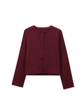 Foridol Solid O-neck Single Breasted Black Blazer Coat Women Autumn Winter Short Jacket Office Lady Vintage Buttons Veste