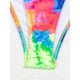 Sexy Printed Tie Dye Halter Brazilian Bikini Women Swimwear Female Swimsuit Two-pieces Bikini set Bather Bathing Suit Swim V6313