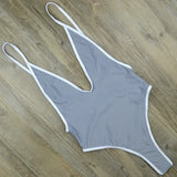 2025 Deep V Neck Thong Swimwear Women One Piece Swimsuit Female Trikini High Cut Monokini Backless Bathing Suit Swim Bodysuit