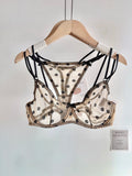 French Style Lace Underwear Set | Sexy Dotted Mesh Bra & Thong for Large Bust, Ultra Thin Slimming Anti Sag Lingerie MOYISU S-XL