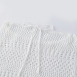 Women’s Knitted Mini Dress Sleeveless Strapless Hollow Out Dress Summer Bikini Cover Ups