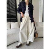 Women White Linen Blend Button Down Shirt Turn Down Collar Chest Pocket Loose Fit Blouse For Summer And Vacation Outfit KY7U