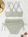 2026 Strappy Triangle Bikinis Women Sexy Swimwear Female High Waist Swimsuit Solid Bathers Bathing Swimming Swim Suit Beachwear