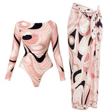 2026 Cut Out One Piece Swimsuit with Skirt Women Hollowen Swimwear Monokini Patchwork Bodysuit Bathing Suit Beach Wear