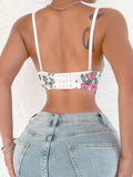 High Quality Women's Sexy Bra Floral Print Gathered Pull Adjustable Shoulder Straps Lingerie Women's Comfortable Bra B2055