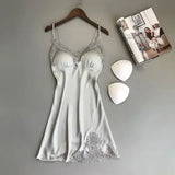 Sexy Pajamas Women's Silk Suspender Nightdress Ladies Spring And Summer Ice Silk Thin Halter Home Service Satin Night Dresses