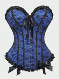 Sexy Pure Desire Casaul Style Waist Cincher Fishbone Corset Bust Support Shaping Top Front Button Lace-Up Strapless Bra Q7JI