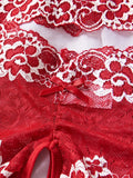 Lace Hollow Contrast Color Sexy Lingerie Bra And Panties Sets Open Chest Underwear Set Crotchless Women Erotic Suits