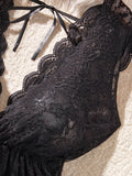 Temptation Deep V Neck Black Sheer Lace Matching Bra Set Curvy Women Lingerie For Confident Nights Special Full Figure