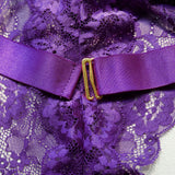 New Purple Sexy Lace Bodysuits Deep V Neck Halter Mesh Solid Color Bodysuits Charming  Pure Desire Transparent Flower Print OOB5