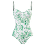S - XL Sexy With Skirt Printed High Cut Underwired Women Swimwear One Piece Swimsuit Female Bather Bathing Suit Swim Lady V4611