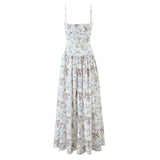 Summer Spring Floral Printed Women's Dress Elegant Retro Boho Party Dresses Elegant Vinatge A-line Maxi Vestidos 2025 New In