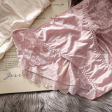Anti-septic Women Underpants Women Panties Mid Waist Lace Bow Decor Tummy Control Butt-lifted Soft Stretchy Quick Dry Briefs