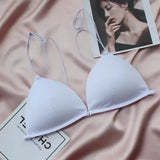 MOYISU Desire Sexy Girl Underwear Front Buckle Thin Shoulder Triangle Cup Thin Back Without Underwire Sexy Simple Bra Small Bra
