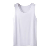 Women Bottoming Vest Sleeveless Ice Silk Seamless Stretchy Round Neck Dry Dry Cooling Camisole Summer Office Vacation Basic Top