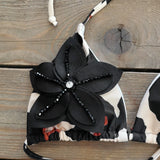 New Halter Bikini High Leg Swimsuit Swimwear Women Deep Back Two-Piece Separates Bikini Sets Strappy Bathing Suits