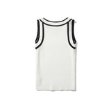 Slim-fit Color-blocked Sleeveless Tank Top For Women Spring Round-neck Slim-fit Hot Girl Knit Short Top Casual Style 77RB