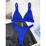 Sexy High Leg Cut Ribbed Bikini Women Swimwear Female Swimsuit Two-Pieces Bikini Set Padded Bather Bathing Suit Swim Lady V3255